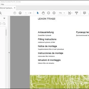 CLAAS Combines LEXION 770-620 Additional hydraulic oil filter Fitting Instructions Manual_DE_EN_FR_IT_ES_RU  - PDF DOWNLOAD
