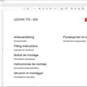 CLAAS Combines LEXION 770 - 620 Automatic air conditioner Fitting Instructions Manual_DE_EN_FR_IT_ES_RU - PDF DOWNLOAD
