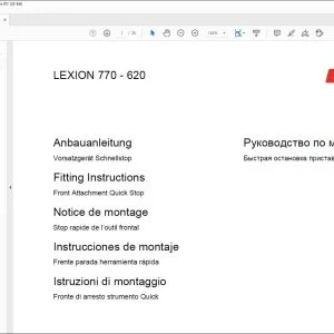 CLAAS Combines LEXION 770 - 620 Front Attachment Quick Stop Fitting Instructions Manual_DE_EN_FR_IT_ES_RU - PDF DOWNLOAD