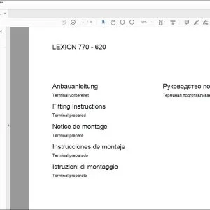 CLAAS Combines LEXION 770 - 620 Terminal prepared Fitting Instructions Manual_DE_EN_FR_IT_ES_RU - PDF DOWNLOAD
