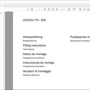 CLAAS Combines LEXION 770 - 620 Yield mapping Fitting Instructions Manual_DE_EN_FR_IT_ES_RU - PDF DOWNLOAD
