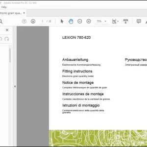 CLAAS Combines LEXION 780-620 Electronic grain quantity meter Fitting Instructions Manual_DE_EN_FR_IT_ES_RU -  PDF DOWNLOAD
