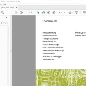 CLAAS Combines LEXION 780-620 License plate holder front Fitting Instructions Manual_DE_EN_FR_IT_ES_RU - PDF DOWNLOAD