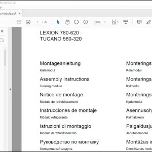 CLAAS Combines LEXION 780-620 TUCANO 580-320 Cooling module Assembly Instructions Manual_DE_EN_FR_IT_ES_RU - PDF DOWNLOAD