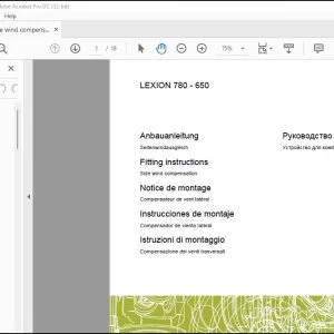 CLAAS Combines LEXION 780 - 650 Side wind compensation Fitting Instructions _DE_EN_FR_ES_IT - PDF DOWNLOAD