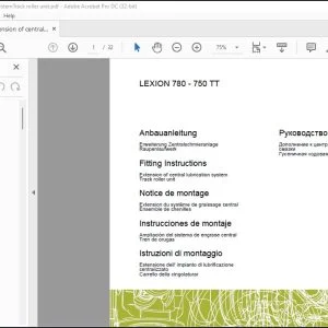 CLAAS Combines LEXION 780 - 750 TT Extension of central lubrication system Track roller unit Fitting Instructions Manual_DE_EN_FR_IT_ES_RU - PDF DOWNLOAD