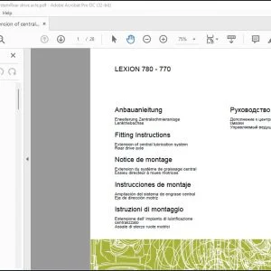 CLAAS Combines LEXION 780 - 770 Extension of central lubrication system Rear drive axle  Fitting Instructions Manual_DE_EN_FR_IT_ES_RU - PDF DOWNLOAD