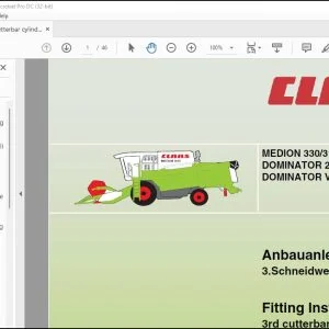 CLAAS Combines MEDION 330/310 DOMINATOR 204/203 MEGA DOMINATOR VX Fitting Instructions Manual_DE_EN_FR_- PDF DOWNLOAD