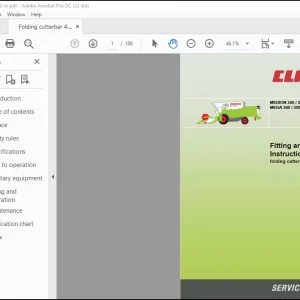 CLAAS Combines MEDION 340  330  320  310 MEGA 360  350 folding cutterbar 4.50 m Fitting Instructions Manual - PDF DOWNLOAD