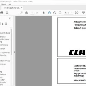 CLAAS Combines MEDION 340/330/310 Electric deflector adjustment system Fitting Instructions Manual_DE_GB_FR - PDF DOWNLOAD