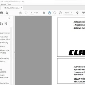 CLAAS Combines MEDION 340/330/310 MEGA 208/204 Hydraulic Reverse Drive Fitting Instructions Manual_DE_GB_FR - PDF DOWNLOAD
