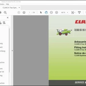 CLAAS Combines TUCANO 450 / 440 / 430 TUCANO 340 / 330 / 320 CLAAS 4-Trac-System Fitting Instructions Manual_DE_EN_FR -  PDF DOWNLOAD