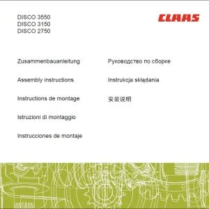 CLAAS DISCO 2750 DISCO 3150 DISCO 3550 Assembly Manual PDF
