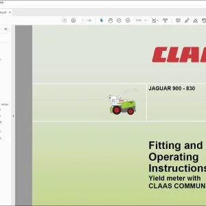CLAAS Forage Harvester JAGUAR 900 - 830 Yield meter with CLAAS CEBIS MOBILE Fitting and Operating Instructions Manual - PDF
