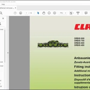 CLAAS Forage Harvester ORBIS 900 750 600 450 Additional remover Fitting instructions Manual_DE_GB_FR_ES_IT_RU  - PDF