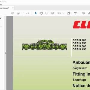 CLAAS Forage Harvester ORBIS 900 750 600 450 Snout tips Fitting instructions Manual_DE_GB_FR_ES_IT_RU - PDF DOWNLOAD