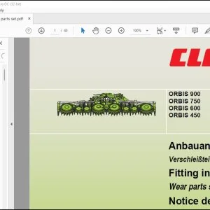 CLAAS Forage Harvester ORBIS 900 750 600 450 Wear parts set Fitting instructions Manual_DE_GB_FR_ES_IT_RU - PDF DOWNLOAD