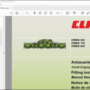 CLAAS Forage Harvester ORBIS 900 750 600 Manual feeder gearbox Fitting instructions Manual_DE_GB_FR_ES_IT_RU - PDF DOWNLOAD