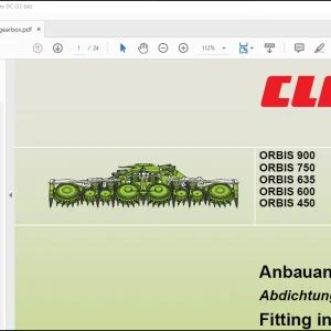 CLAAS Forage Harvester ORBIS 900 750 635 600 450 Packing gearbox Fitting instructions Manual_DE_GB_FR_ES_IT_RU - PDF