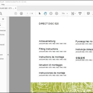 CLAAS Forage Harvesters DIRECT DISC 520 JAGUAR 880  870  860  850  840  830 Fitting Instructions Manual_DE_EN_FR_ES_IT_RU  - PDF DOWNLOAD