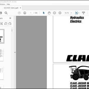 CLAAS Forage Harvesters JAGUAR 880 860 840 820 Hydraulics Electrics Manual - PDF DOWNLOAD
