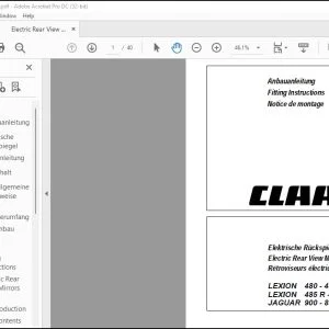 CLAAS Forage Harvesters LEXION 480 - 410 485 R - 460 R JAGUAR 900 - 830 Fitting Instructions Manual_DE_EN_FR - PDF DOWNLOAD