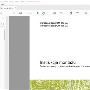 CLAAS Forage Harvesters Mercedes-Benz OM 47x LA Mercedes-Benz OM 93x LA Zestaw naprawczy pompy mocznika i zespołu dozowania Instrukcja montażu Manual