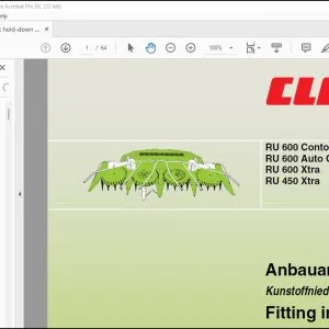 CLAAS Forage Haveresters RU 600 Contour 600 Auto Contour600 Xtra 450 Xtra Plastic hold-down device Fitting instructions Manual_DE_EN_FR_IT_RU_ES