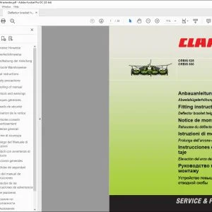 CLAAS Forage Havesters ORBIS 635 600 Deflector bracket height extender Fitting instructions Manual_DE_EN_FR_IT_ES - PDF