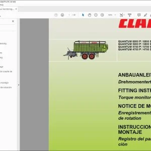 CLAAS Forage Havesters QUANTUM 6800 P  6800 S 5800 P  5800 S 5700 P  5700 S 4700 P  4700 S Torque monitoring Fitting instructions Manual_DE_EN_FR_ES