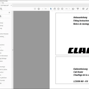 CLAAS LEXION 460 - 410 Cab Heater Fitting Instructions Manual_DE_EN_FR - PDF DOWNLOAD