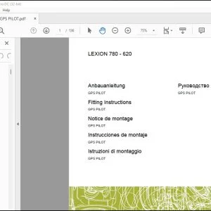 CLAAS LEXION 780 - 620 GPS PILOT Fitting Instruction Manual_DE_EN_FR_ES_IT_RU -  PDF DOWNLOAD