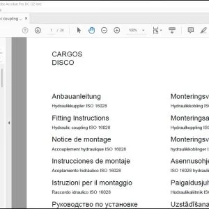 CLAAS Loader Wagons CARGOS DISCO Hydraulic coupling ISO 16028 Fitting instructions Manual_DE_EN_FR_IT_ES- PDF DOWNLOAD
