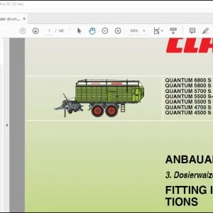 CLAAS Loader Wagons QUANTUM 6800 S 5800 S 5700 S 5500 S-18 QUANTUM 5500 S-16 5500 S 4700 S 4500 S 3rd shredder drum Fitting instructions Manual_DE_EN_FR_IT_ES