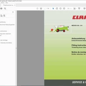 CLAAS MEDION 340 - 310 Threshing drum reduction gearbox Fitting instructions Manual_DE_GB_FR_ES_IT_RU - PDF