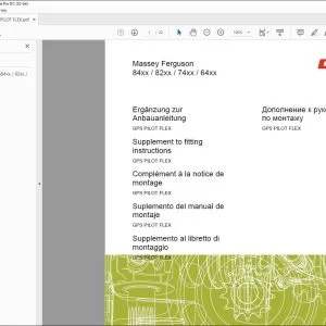 CLAAS Massey Ferguson 84xx  82xx  74xx  64xx GPS PILOT FLEX Supplement to Fitting instructions Manual_DE_EN_FR_ES_IT_RU