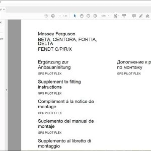 CLAAS Massey Ferguson BETA, CENTORA, FORTIA, DELTA FENDT CPRX GPS PILOT FLEX Supplement to Fitting instructions Manual_DE_EN_FR_IT_ES