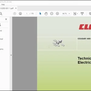 CLAAS Mowers COUGAR 1400 Electric Technical Systems Manual - PDF DOWNLOAD