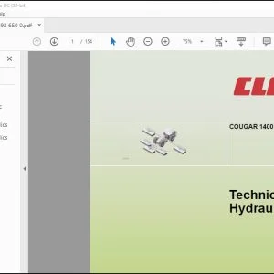 CLAAS Mowers COUGAR 1400 Hydraulic Technical Systems Manual - PDF DOWNLOAD