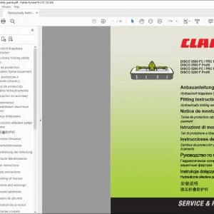 CLAAS Mowers DISCO 3500 FC  FRC Profil 3500 F Profil 3200 FC  FRC Profil 3200 F Profil Hydraulically folding safety guards FITTINGS INSTRUCTIONS Manual_DE_GB_FR_ES_IT_RU