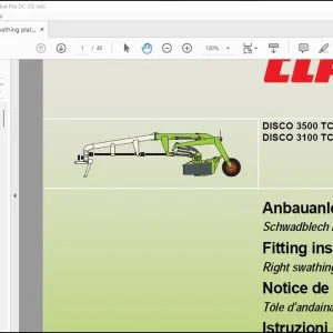 CLAAS Mowers DISCO 3500 TC DISCO 3100 TC Right swathing plate Fitting Instructions Manual_DE_EN_FR_ES_IT_RU -  PDF DOWNLOAD
