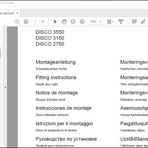 CLAAS Mowers DISCO 3550 3150 2750 Swath disc right Fitting Instructions Manual_DE_EN_FR_ES_IT_RU - PDF DOWNLOAD