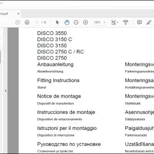 CLAAS Mowers DISCO 3550 DISCO 3150 C DISCO 3150 DISCO 2750 C  RC DISCO 2750 Stand Fitting Instructions Manual_DE_EN_FR_ES_IT_RU