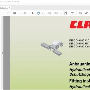 CLAAS Mowers DISCO 9100 C Contour 9100 RC Contour 9100 Contour Hydraulically folding safety frame Fitting Instructions Manual_DE_EN_FR_ES_IT