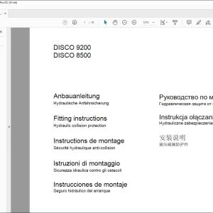 CLAAS Mowers DISCO 9200 8500 Hydraulic collision protection FITTINGS INSTRUCTIONS Manual_DE_GB_FR_ES_IT_RU