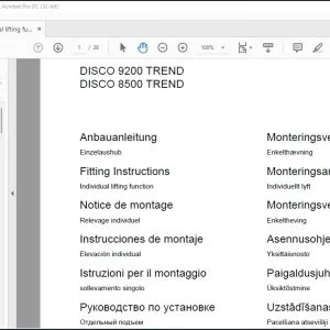 CLAAS Mowers DISCO 9200 TREND 8500 TREND Individual lifting function discs Fitting Instructions Manual_DE_EN_FR_ES_IT_RU - PDF  DOWNLOAD