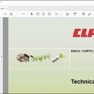 CLAAS Mowers DISCO  CORTO  VOLTO  LINER Technical systems Manual - PDF DOWNLOAD
