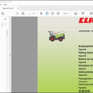 CLAAS Mowers JAGUAR 980 - 930 Segments Fitting Instructions Manual_DE_EN_FR_ES_IT_RU -  PDF DOWNLOAD
