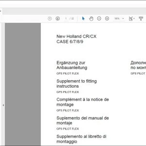 CLAAS New Holland CRCX CASE 6789 GPS PILOT FLEX Supplement to Fitting instructions Manual_DE_EN_FR_IT_ES - PDF