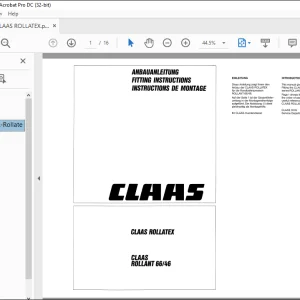 CLAAS ROLLANT 6646 CWS ROLLATEX Fitting instructions Manual_DE_EN_FR- PDF DOWNLOAD